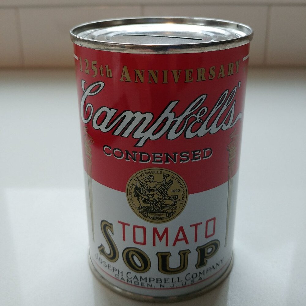 125th Anniversary Campbell's Tomato Soup Can ) Vintage Coin Bank